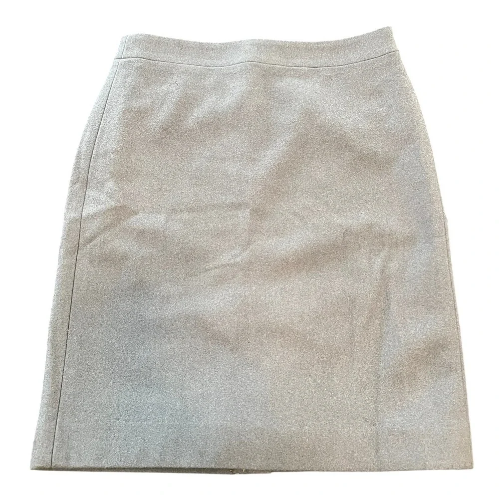 J.Crew The Pencil Skirt Gray Wool Blend Tailored Career Midi Skirt Size 2‎